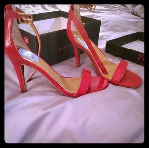 Red high heeled shoes